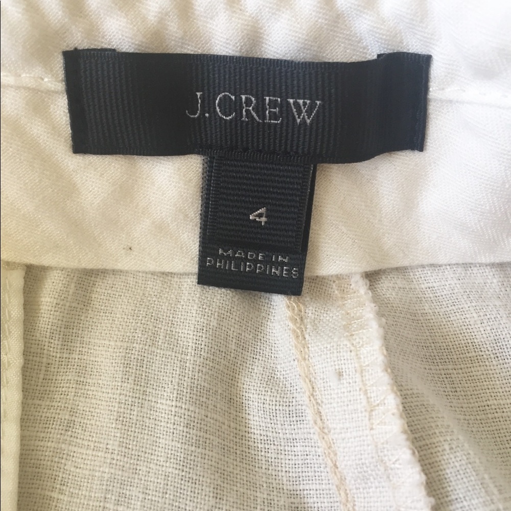 J. Crew Gold Metallic Foil Linen Pants Size 4 - Picture 7 of 8